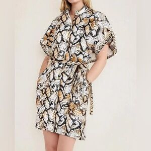 NEW CAbi Snake Print Mini Dress - Black, White, Tan 2025 #6759